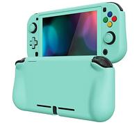 PlayVital ZealProtect Funda Protectora Dura para Nintendo Switch Lite Accesorios Carcasa con Protector de Pantalla & Tapas de Agarre para el Pulgar & Pegatinas de ABXY Dirección Botón(Verde)