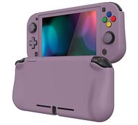 PlayVital ZealProtect Funda Protectora Dura para Nintendo Switch Lite Accesorios Carcasa con Protector de Pantalla & Tapas para el Pulgar & Pegatinas de ABXY Dirección Botón(Violeta Grisáceo)