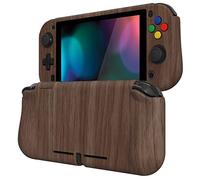 PlayVital ZealProtect Funda Protectora Dura para Nintendo Switch Lite Accesorios Carcasa con Protector de Pantalla & Tapas de Agarre para el Pulgar & Pegatinas de ABXY Dirección Botón(Grano de Madera)