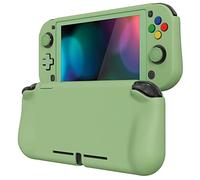 PlayVital ZealProtect Funda Protectora Dura para Nintendo Switch Lite Accesorios Carcasa con Protector de Pantalla & Tapas de Agarre para el Pulgar & Pegatinas de ABXY Dirección Botón(Verde Matcha)