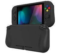 PlayVital ZealProtect Funda Protectora Dura para Nintendo Switch Lite Accesorios Carcasa con Protector de Pantalla & Tapas de Agarre para el Pulgar & Pegatinas de ABXY Dirección Botón(Negro)