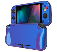 PlayVital ZealProtect Funda Protectora Dura para Nintendo Switch Lite Accesorios Carcasa con Protector de Pantalla & Tapas de Agarre para el Pulgar & Pegatinas de ABXY Dirección Botón(Violeta a Verde)