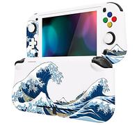 PlayVital ZealProtect Funda Protectora para Nintendo Switch Lite Accesorios Carcasa con Protector de Pantalla&Tapas de Agarre para el Pulgar&Pegatinas de ABXY Dirección Botón(La Gran Ola de Kanagawa)
