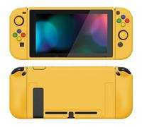 PlayVital ZealProtect Funda Protectora Suave para Nintendo Switch Accesorios Carcasa con Protector de Pantalla & Tapas de Agarre para el Pulgar & Pegatinas de ABXY Dirección Botón(Amarillo Brillante)