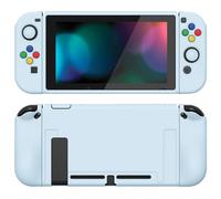 PlayVital ZealProtect Funda Protectora Suave para Nintendo Switch Accesorios Carcasa con Protector de Pantalla & Tapas de Agarre para el Pulgar & Pegatinas de ABXY Dirección Botón(Cielo Azul)