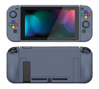PlayVital ZealProtect Funda Protectora Suave para Nintendo Switch Accesorios Carcasa con Protector de Pantalla & Tapas de Agarre para el Pulgar & Pegatinas de ABXY Dirección Botón(Gris Pizarra)