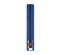 Playwell Cinturón de algodón de color con rayas negras para artes marciales (karate, taekwondo de judo), Cinturón azul con rayas negras, 250cm