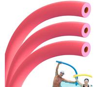 PLAYZOCO Churro de Piscina, Churro natación, Fideos Acuaticos, Fideo Espuma para Nadar, Flexible Apto para niños y Adultos, Flotadores para Piscina, 6 cm diámetro x 150 cm Largo, Rojo, 3 Unidades