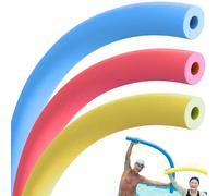 PLAYZOCO Churro de Piscina, Churro natación, Fideos Acuaticos, Fideo Espuma para Nadar, Flexible Apto para niños y Adultos, Flotadores para Piscina, 6 cm diámetro x 150 cm Largo, Multic, 3 Unidades