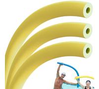 PLAYZOCO Churro de piscina, Churro natación, Fideos de Piscina, Fideo espuma para nadar, Flexible apto para niños y adultos, Flotadores para piscina, 6 cm diámetro x 150 cm largo, Amarillo, 3 unidades