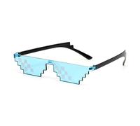 PLAYZOCO Gafas de Sol de Mosaico Pixel, Gafas de sol de píxeles Thug Life, Gafas de sol estilo 8-bit, Gafas de sol de estilo de videojuego retro, Gafas disfraz, Gafas de sol Deal With It, Azul