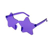 PLAYZOCO Gafas de Sol en forma de estrella, gafas de sol sin montura, Gafas diseño estrella, Gafas para disfraz, Gafas para fiesta, Gafas despedida de soltero/a, Gafas carnaval, Unisex, Morado