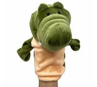 PLAYZOCO Marioneta Mano Peluche de Cocodrilo, Títere de Mano de Cocodrilo, Finger Puppet, Marioneta Animales, Juguete Educativo, Material Algodón de Felpa y PP, Tamaño 25 cm, Diseño Cocodrilo