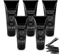 PLAYZOCO Pintura Acrílica, Apta para Artistas Principiantes Niños Manualidades, Usar sobre Lienzo, Madera, Cerámica, Porex, Tela, Secado rápido, Pack 6 botes de 75 ml (Negro)