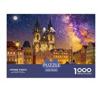 Plaza de la Ciudad Vieja de Praga Puzzle De Madera Impermeable DIY Puzzles De 1000 Piezas Regalos para Adultos Divertido Rompecabezas Juegos Educativos