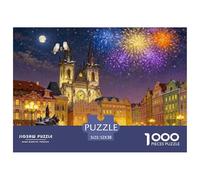 Plaza de la Ciudad Vieja de Praga Puzzle De Madera Impermeable DIY Puzzles De 1000 Piezas Regalos para Adultos Desafiante Y Estimulante Rompecabezas Juegos Desafiantes