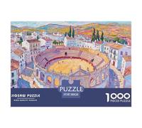 Plaza de toros Puzzle De Madera Impermeable DIY Puzzles De 1000 Piezas para Adultos Desafiante Y Estimulante Rompecabezas para Juegos Desafiantes