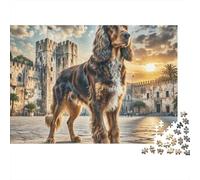 Plaza del Castillo Perro Marrón Puzzle de 1000 Piezas para Adultos Papel Relajación Regalo Decoración Hogar 70x50cm/1000pcs