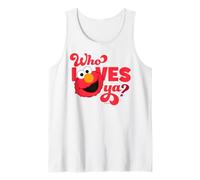 Plaza Sésamo Elmo Amor Valentine Abrazos Pose BFF Vintage XOXO Camiseta sin Mangas