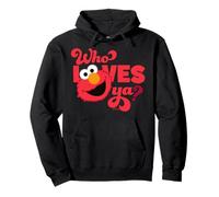 Plaza Sésamo Elmo Amor Valentine Abrazos Pose BFF XOXO Vintage Sudadera con Capucha