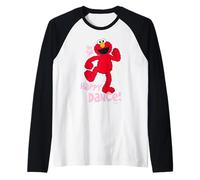 Plaza Sésamo Elmo Happy Dance XOXO Cute Friends Heart Love Camiseta Manga Raglan