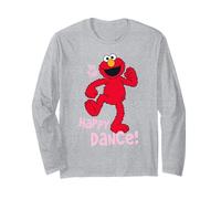 Plaza Sésamo Elmo Happy Dance XOXO Cute Friends Heart Love Manga Larga