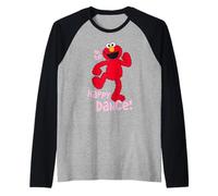 Plaza Sésamo Elmo Happy Dance XOXO Cute Friends Love Heart Camiseta Manga Raglan