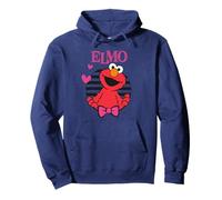Plaza Sésamo Elmo Happy Love Retro Lindo XOXO Cómic Artwork Sudadera con Capucha