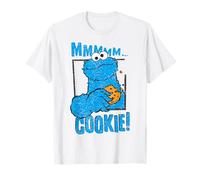 Plaza Sésamo Galletas Monstruo Deliciosas Galletas Feliz Retro Pose Camiseta