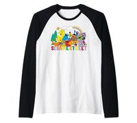 Plaza Sésamo Personaje Arte Buenos Amigos Equipo Pose Clásico Camiseta Manga Raglan