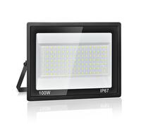 Plazique Foco LED Exterior 100W,Iluminación de Seguridad,7000K Blanco Frío,10000LM Super Brillante,IP67 Impermeable,119 LEDs,Foco de Exterior para Jardín,Patio,Garaje,Taller, Pasillo