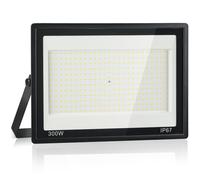 Plazique Foco LED Exterior 300W,Iluminación de Seguridad,7000K Blanco Frío,30000LM Super Brillante,IP67 Impermeable,300 LEDs,Foco de Exterior para Jardín,Patio,Garaje,Taller, Pasillo