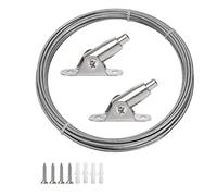 PLCatis Cable Acero Inoxidable 2mm*5M Recubrimiento Cables Acero Sirga acero Inoxidable a Prueba de Herrumbre Para Colgar las Plantas de Escalada de Arte Mantenga Firmemente Hasta 30kg