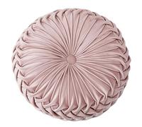 PLCIVSA Cojín de Plisado Cosido a Mano para Respaldo de Cintura, Cojín de Apoyo Lumbar para Sofá, Cama, Suelo, Silla de Oficina(Light Pink,Diameter: 35cm)