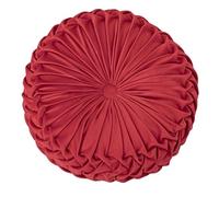 PLCIVSA Cojín de Plisado Cosido a Mano para Respaldo de Cintura, Cojín de Apoyo Lumbar para Sofá, Cama, Suelo, Silla de Oficina(Rojo,Diameter: 35cm)