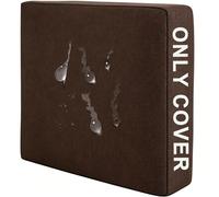 PLCIVSA Funda De Cojín Exterior Resistente Al Agua Tela Oxford Fundas De Repuesto con Cremallera para Jardín Terraza Balcón Sofá Palets Protector De Asiento(Dark Coffee,45x45x12cm)