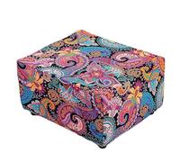 PLCIVSA Funda Otomana Cuadrada/Rectangular 35x35 50x50 35x25 40x25 50x30 Elástica Funda de Puff Taburete Decorativa - for Salón y Sala de Estar(A12,Rectangle:35x25x18cm)