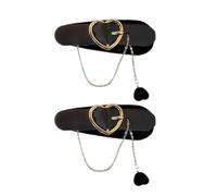 PLCPDM 1/2 horquillas para el pelo con forma de corazón con lazo para niñas, clip para el pelo de Halloween con perla para mujer