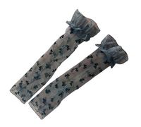 PLCPDM 1 par de fundas protectoras solares para exteriores, ligeras, transpirables, accesorio de moda, uso diario, protección solar, Negro, Flocking bow