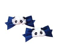 PLCPDM 2 pinzas para el pelo con lazo delicado a cuadros estilo Y2K para niñas dulces con lazo de panda peludo balletcore