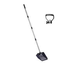 PLCPDM 3 Secciones Herramienta De Residuos Metálicos Telescópica Con Agujeros De Filtro Y Mango Para Cacha De Gato/Refugio De Aves De Coral Pala De Estiércol De Hierro Con Cadena De Caucho