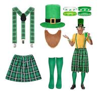PLCPDM Accesorios para disfraz del día de San Patricio, disfraz de duende, bigote, decoración del día de San Patricio, suministros de fiesta para adultos
