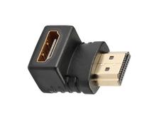 PLCPDM Acoplador en ángulo compatible con HDTV macho y hembra para espacio limitado, transmisión rápida y estable, compatible con HDTV, adaptador en ángulo macho a hembra