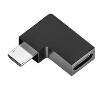 PLCPDM Adaptador de extensión micro USB macho a tipo C hembra en ángulo recto de 90 grados para ordenador portátil, convertidor micro USB