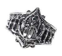 PLCPDM Anillos de diseño gótico adornado Detalle de inspiración medieval Aleación de metal en tono plateado Banda de ajuste cómodo Accesorio unisex Regalo para él Sus anillos medievales vintage
