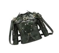 PLCPDM Bolso bandolera retro con forma de armadura medieval para mujer, bolsos de mano con cadena desmontable, bolso cruzado y bolsos de mano, Verde militar, One Size