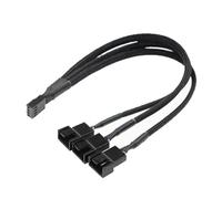 PLCPDM Cable de extensión de ventilador de 4 pines de 1 a 3 puertos con ajuste de velocidad sincronizado, suministro de energía estable para caja de ordenador cable divisor