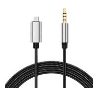 PLCPDM Cable HIFI USB C a 3,5 mm con refuerzo de nailon para sistemas auditivos de coche y estudio USB C a cable auxiliar