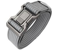 PLCPDM Cinturón de combate para hombre, correa de nailon con mecanismo de liberación rápida, equipo de actividad al aire libre, accesorios de camping, cinturón de combate para hombre, gris claro, 115