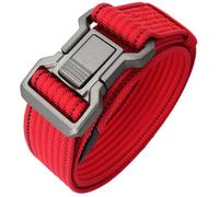 PLCPDM Cinturón de combate para hombre, correa de nailon con mecanismo de liberación rápida, equipo de actividad al aire libre, accesorios de camping, cinturón de combate para hombre, rosso, 135 cm